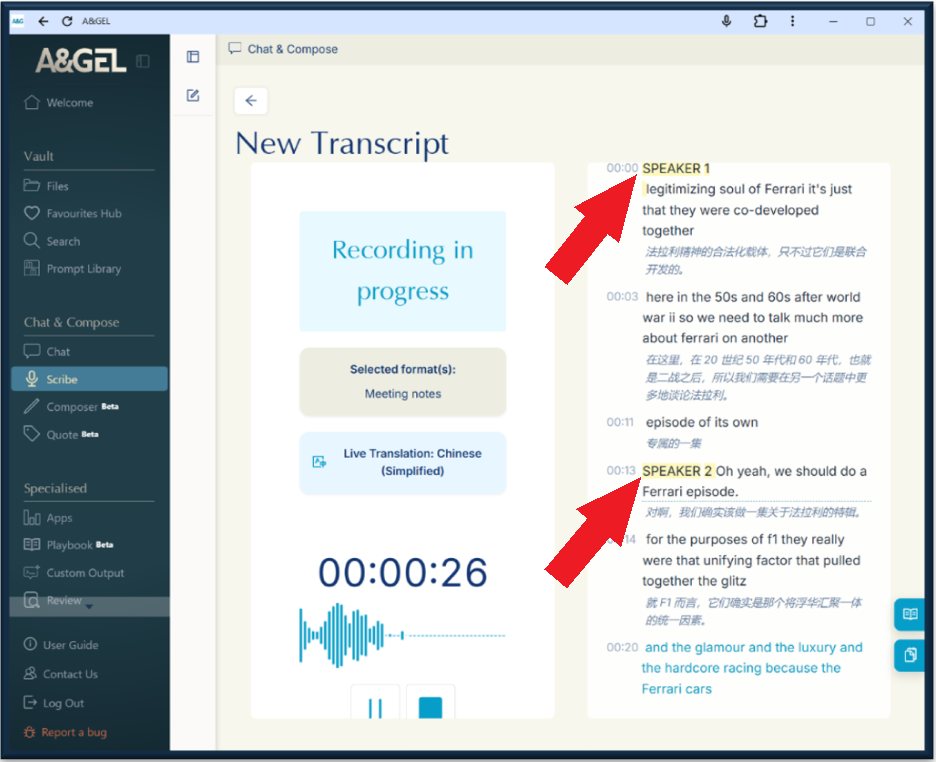 Scribe Live Translation